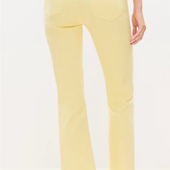 LOFT Frayed High Rise Kick Crop Jeans in Lemon Squeeze IN YELLOW - Picture 3 of 3